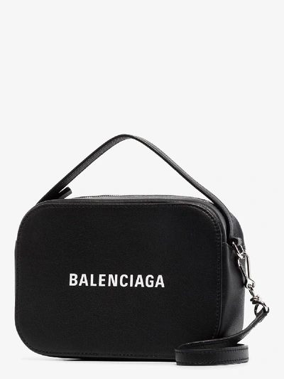 Shop Balenciaga Everyday Xs Leather Camera Bag In Black