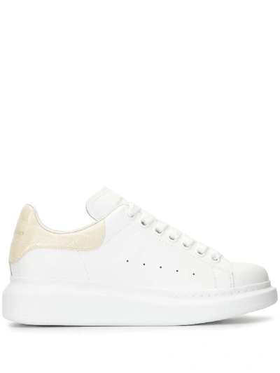 Shop Alexander Mcqueen Oversized Snakers In Beige