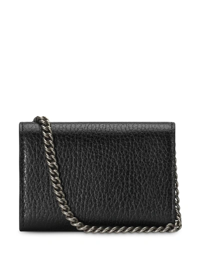 Shop Gucci Dionysus Leather Coin Case In Black