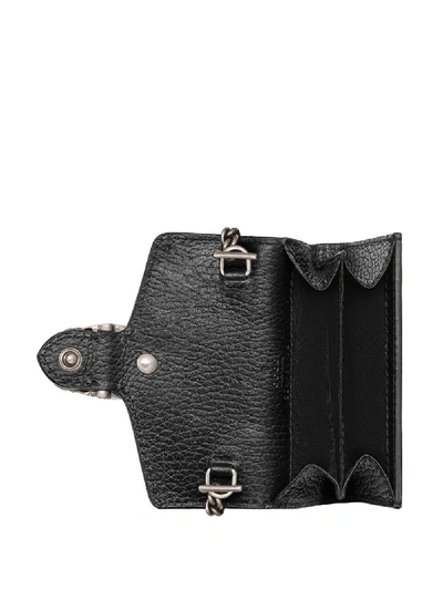 Shop Gucci Dionysus Leather Coin Case In Black