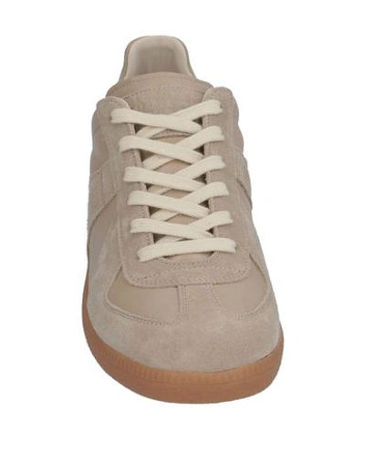 Shop Maison Margiela Man Sneakers Sand Size 9 Soft Leather In Beige