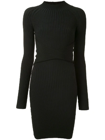 Shop Dion Lee Twist-style Cutout Mini Dress In Black
