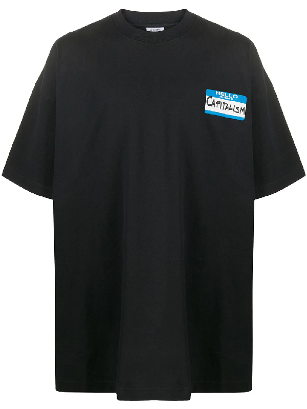 Vetements Slogan-print T-shirt In Black | ModeSens