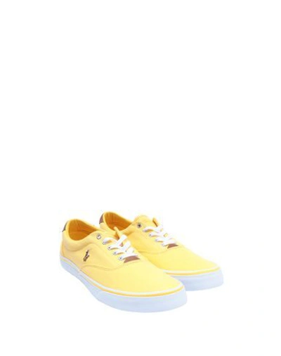 Shop Polo Ralph Lauren Sneakers In Yellow