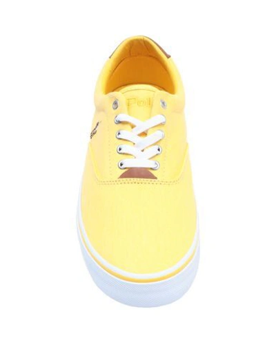 Shop Polo Ralph Lauren Sneakers In Yellow