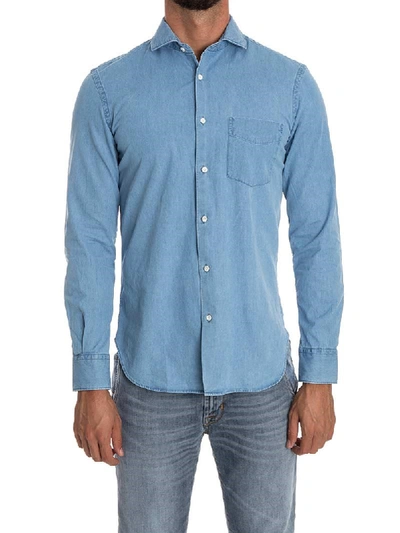Shop Aspesi Cotton Shirt In Light Blue