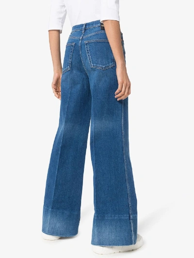 Shop Gucci Blue Flared Jeans