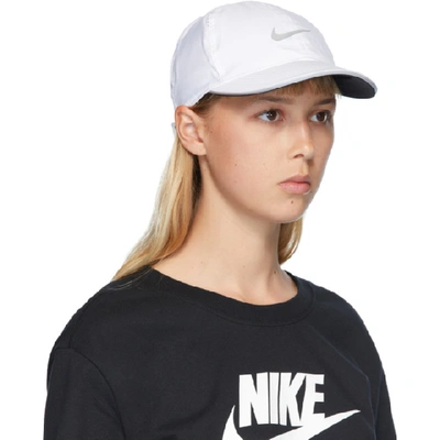 Shop Nike White Featherlight Running Cap In 100 White