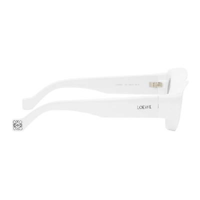 Shop Loewe White And Grey Paulas Ibiza Square Sunglasses In 21c White