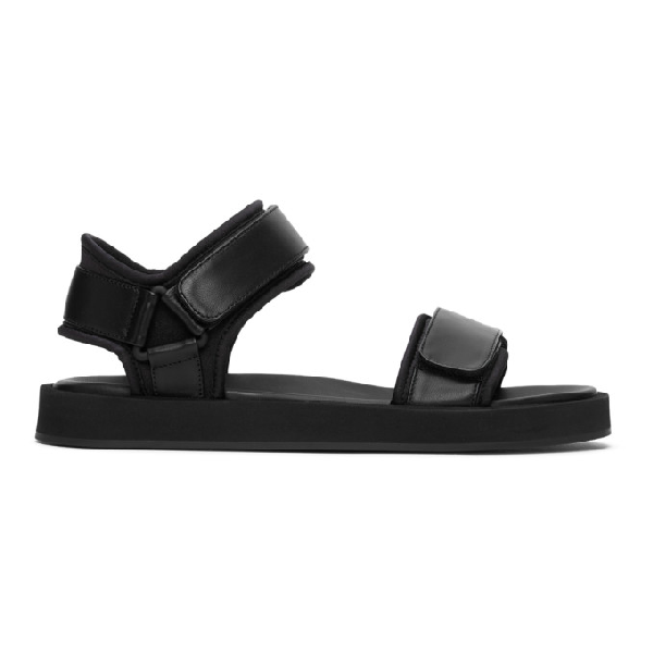 the row black sandals