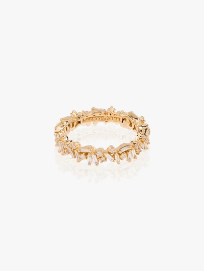 Suzanne Kalan 18kt Yellow Gold Icon Baguette Diamond Ring In Metallic