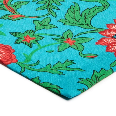 Shop La Doublej Small Tablecloth In Dragon Flower Turchese