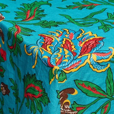 Shop La Doublej Medium Tablecloth In Dragon Flower Turchese