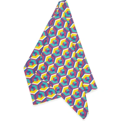 Ladoublej Dish Towel In Cubi Giallo/fucsia