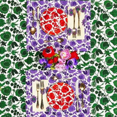 La Doublej Medium Tablecloth In Wildbird Verde