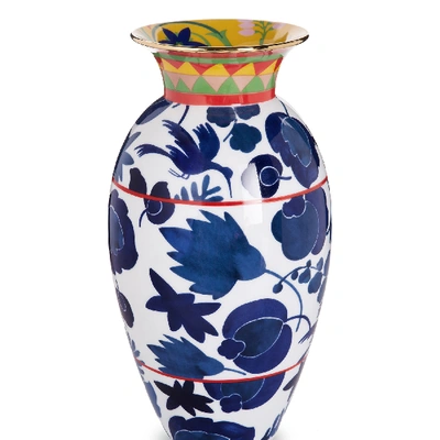 La Doublej Amphora Wildbird Tall Vase In Wildbird Blu