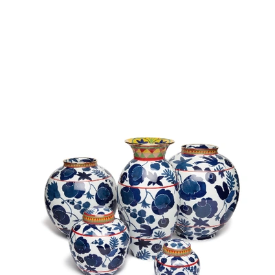Shop La Doublej Amphora Vase In Wildbird Blu