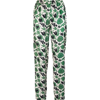 Shop La Doublej Pajama Pants In Wildbird Verde