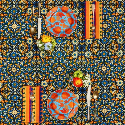 Shop La Doublej Large Tablecloth In Confetti Blu