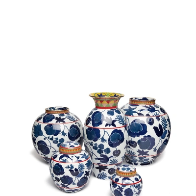 La Doublej Big Bubble Vase In Wildbird Blu