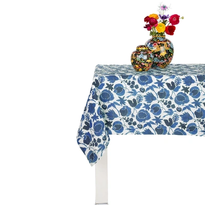 Shop La Doublej Large Tablecloth In Wildbird Blu