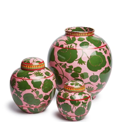 La Doublej Bubble Vase In Wildbird Rosa/verde