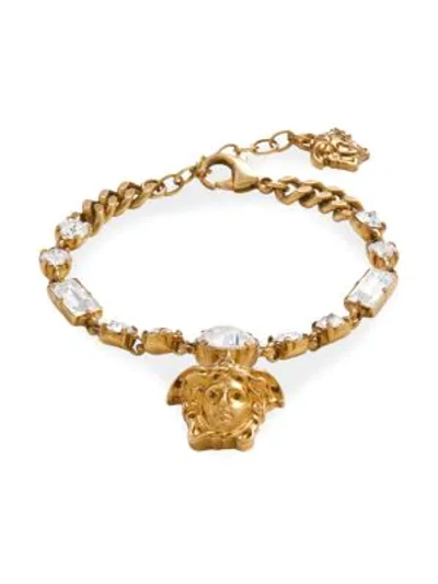 Shop Versace Women's Medusa Crystal-link Bracelet In Tribute Gold