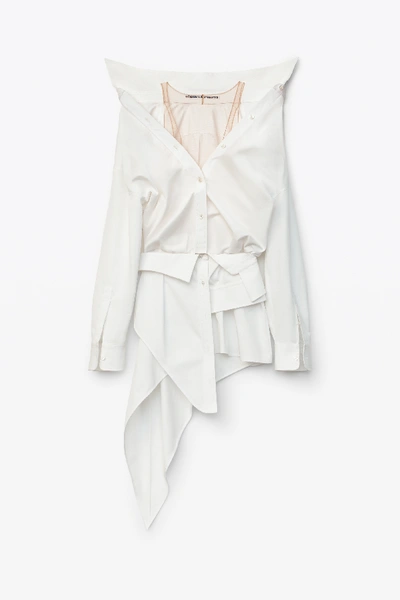 Shop Alexander Wang Deconstructed Shirt Dress In White