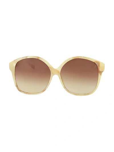 Shop Linda Farrow Novelty 61mm Round Sunglasses In Quartz Gold