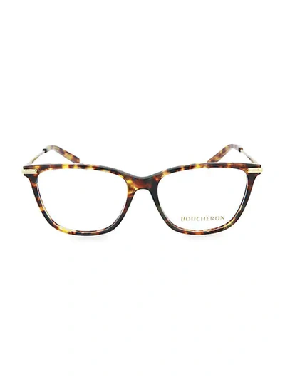 Shop Boucheron 52mm Cat Eye Optical Glasses In Tortoise