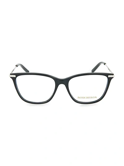 Shop Boucheron Women's 52mm Cat Eye Novelty Optical Glasses In Shiny Black