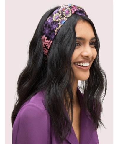 Shop Kate Spade New York Pacific Petals Silk Headband In Black