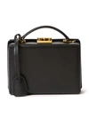 Mark Cross Grace Small Textured-leather Box Shoulder Bag In Black