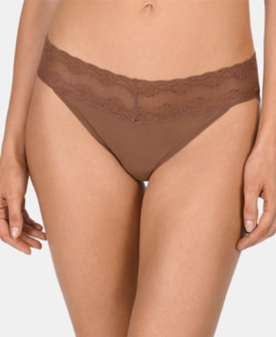 Shop Natori Bliss Perfection Lace-waist Bikini Underwear 756092 In Cinnamon (nude 1)