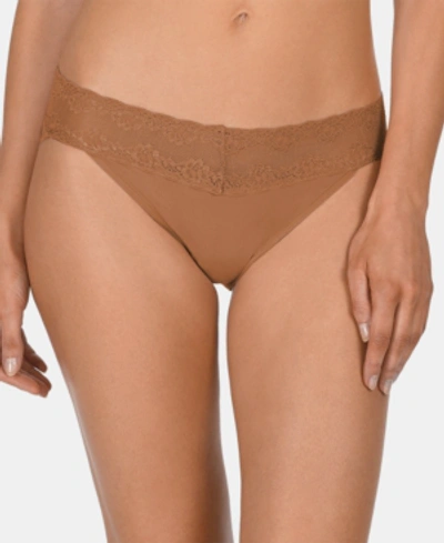 Shop Natori Bliss Perfection Lace-waist Bikini Underwear 756092 In Glow (nude 2)