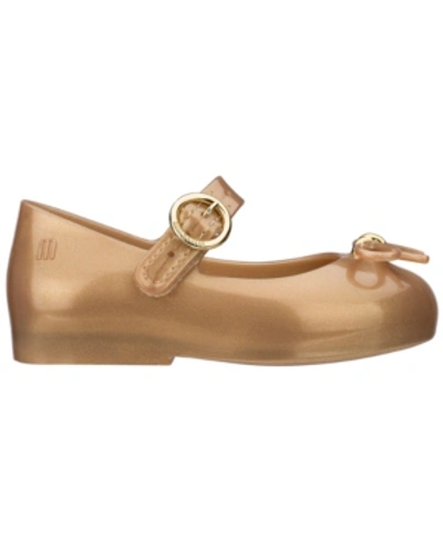 Shop Mini Melissa Little Girls Sweet Love Bb Shoes In Gold