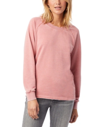 Shop Alternative Apparel Lazy Day Burnout French Terry Women's Pullover Sweatshirt In Rose Bloom