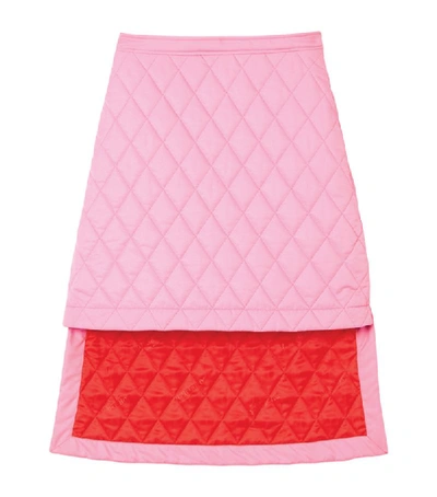 Shop Burberry Quilted Dipped Skirt