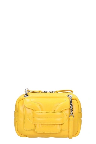Shop Pierre Hardy Mini Alpha Pad Shoulder Bag In Yellow Leather