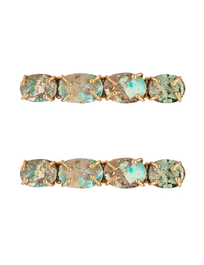 Shop Christie Nicolaides Ana Hair Clip Turquoise (pair) In Blue