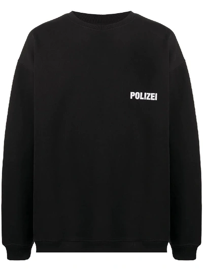 Shop Vetements Polizei Crewneck Sweater Black