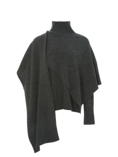 Shop Lvir Wool Muffler Turtleneck In Dark Grey