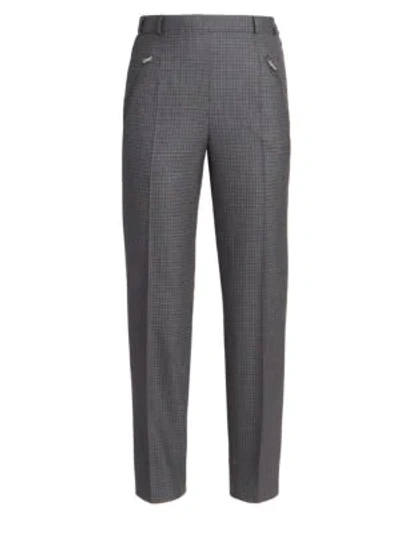 Shop Maison Margiela Check Wool Pants In Navy