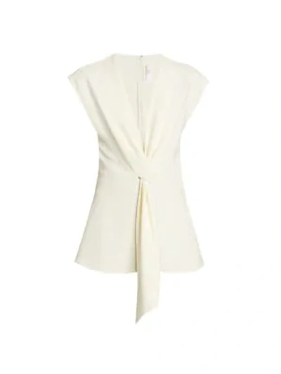 Shop Victoria Beckham Draped Tie Tux Top In Vanilla