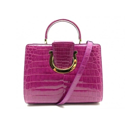 Pre-owned Ferragamo Pink Exotic Leathers Handbag