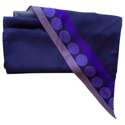 Pre-owned Prada Silk Neckerchief In Purple