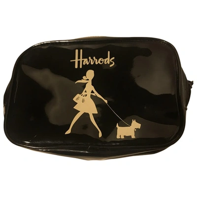 Pre-owned Harrods Patent Leather Clutch Bag In Black