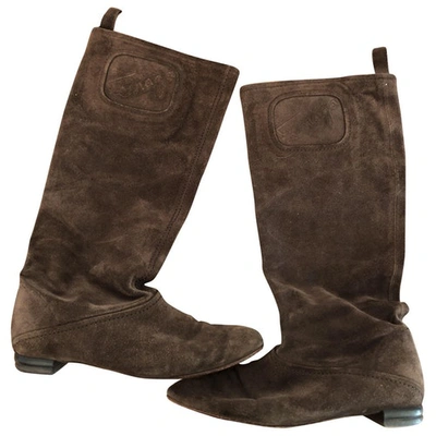 Pre-owned Ferragamo Boots In Brown