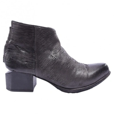 Pre-owned As98 Grey Leather Ankle Boots