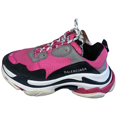 Pre-owned Balenciaga Triple S Pink Trainers